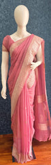 Pure Banarasi - Khaddi chiffon - pink