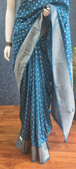 Antique Self Blue Raw Silk Saree