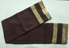 Crepe Dark Brown Viscose Saree