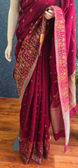 Brocade Blouse Magenta Paithani Silk Saree