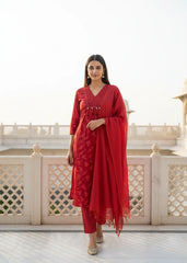 Salwar Suit 3 Piece Red With Shell