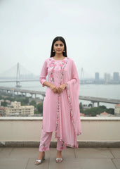 Salwar Suit 3Piece Floral Embroider Baby Pink