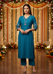 Kurti Set 2Pc Blue Pink