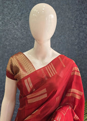 Brocade Blouse Maroon Kosa Silk Saree