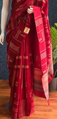 Brocade Blouse Maroon Kosa Silk Saree