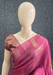 Brocade Blouse Deep Pink Kosa Silk Saree