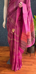 Brocade Blouse Deep Pink Kosa Silk Saree