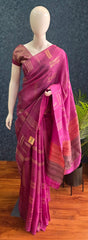 Brocade Blouse Deep Pink Kosa Silk Saree