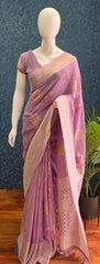Crush Lavender Matka Silk Saree