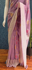 Crush Lavender Matka Silk Saree