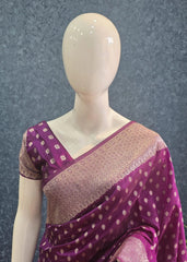 Antique Purple Raw Silk Saree