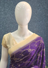 Crepe Contrast purple Half White