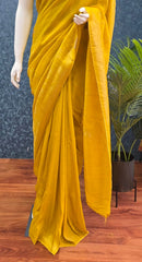 Contrast Yellow Purple Semi Silk Saree