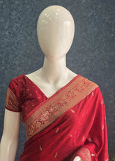 Mushru Silk Self Maroon