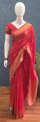Pani Red Semi Silk Saree