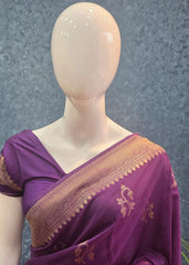 Pani Purple Semi Silk Saree