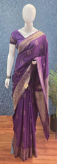Pani Purple Semi Silk Saree
