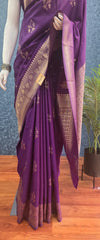 Pani Purple Semi Silk Saree