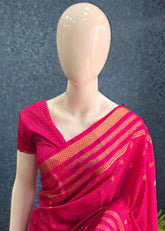 Semi Silk Bentex Border Pink