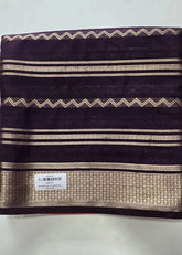 Mysore Silk Crepe Half & half Orange Purple