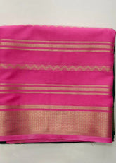 Mysore Silk Crepe Half & Half Bottle Green Pink