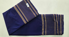 Dot Border Navy Blue Semi Crepe Silk Saree