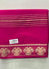 Peacock Pink Semi Crepe Silk saree