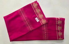 Peacock Pink Semi Crepe Silk saree