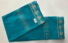 Peacock Rama Green Semi Crepe Silk Saree