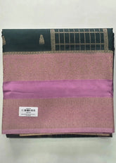 Semi Mysore Silk Bottle Green Baby Pink