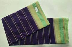 Contrast Purple Pista Semi Crepe Silk Saree