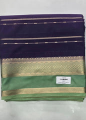 Contrast Purple Pista Semi Crepe Silk Saree