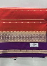 Mysore Silk Crepe Orange Purple