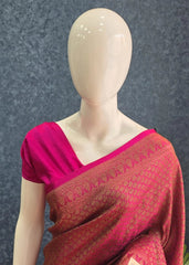Mushru Pink Kathan Silk Saree