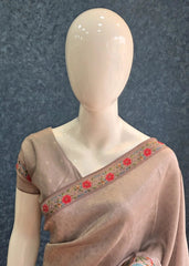 Floral Beige Kani Silk Saree