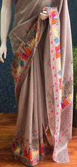 Floral Beige Kani Silk Saree