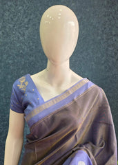 Soft Navy Blue /Blue Tissue Saree