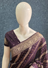 Mushru Silk Butta Purple