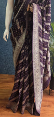 Butta Purple Mushru Silk Saree