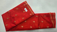 Small Flower Red Purple Gaji Silk Saree