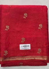 Small Flower Red Purple Gaji Silk Saree