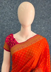 Gorgette Butta - Orange - Pink