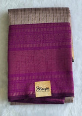 Checks Light Purple Magenta Semi Silk Saree