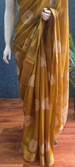 Soft Mustard Semi Silk Saree