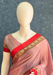 Ragini Peach Cotton Saree