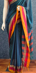 Avani Border Green Cotton Saree