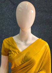Small Butta Yellow Georgette Crepe Saree