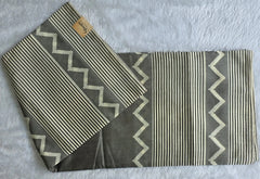 Womania Black Cream Stripes Cotton Saree