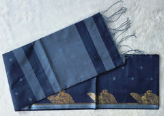 Chanderi Navy Blue Saree