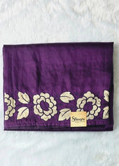 Raw Silk Purple Embroider Saree